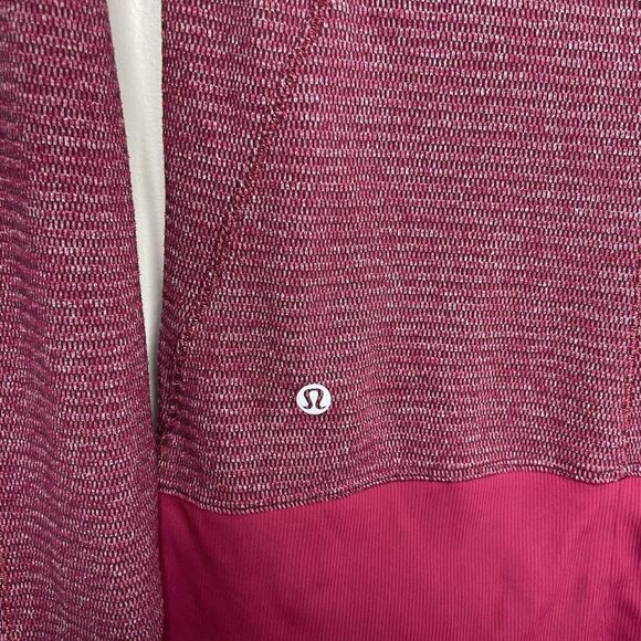 LULULEMON Runderful 1/2-Zip Womens 4 Mini Check Red Berry Rumble Running - Picture 14 of 14